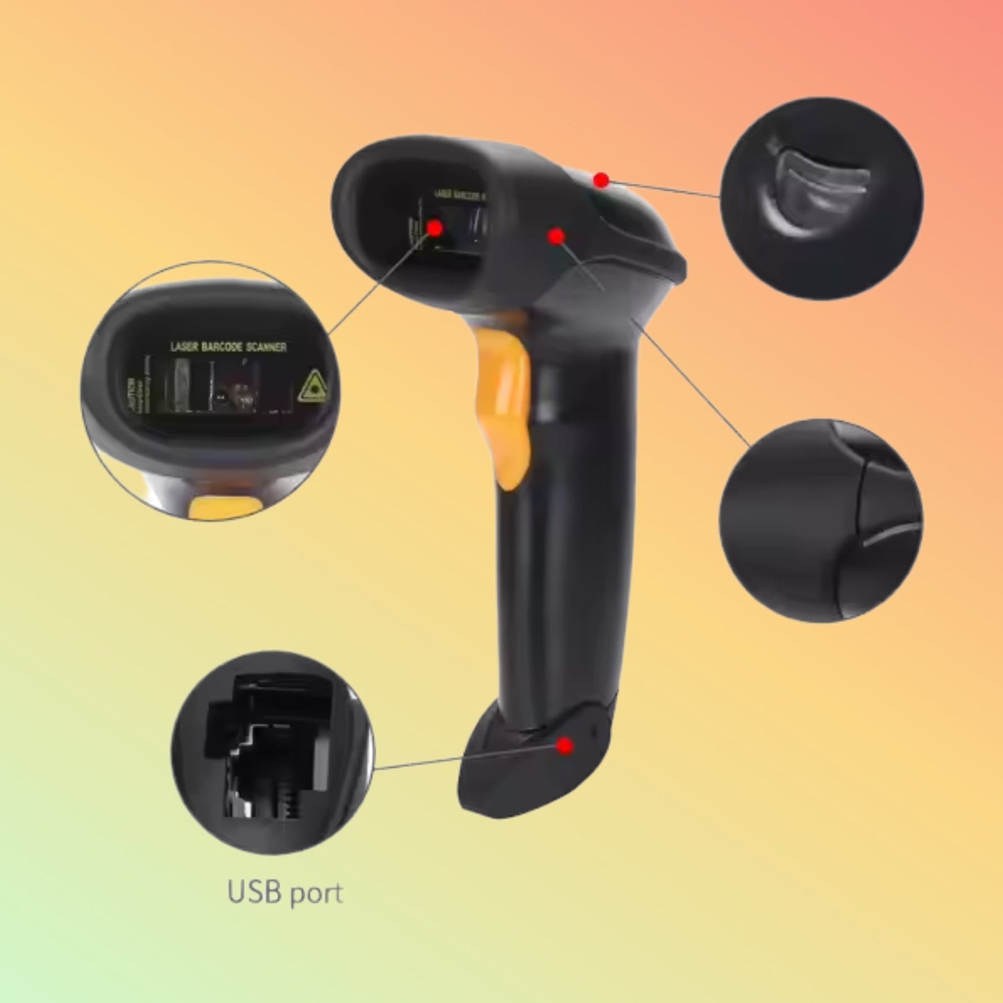 MINJCODE MJ2806 1D Wired Laser Scan Bar Code Reader Handheld Lector 1D Lector De Codigo De Barras RS232 Barcode Scanner Reader - NEOTECH