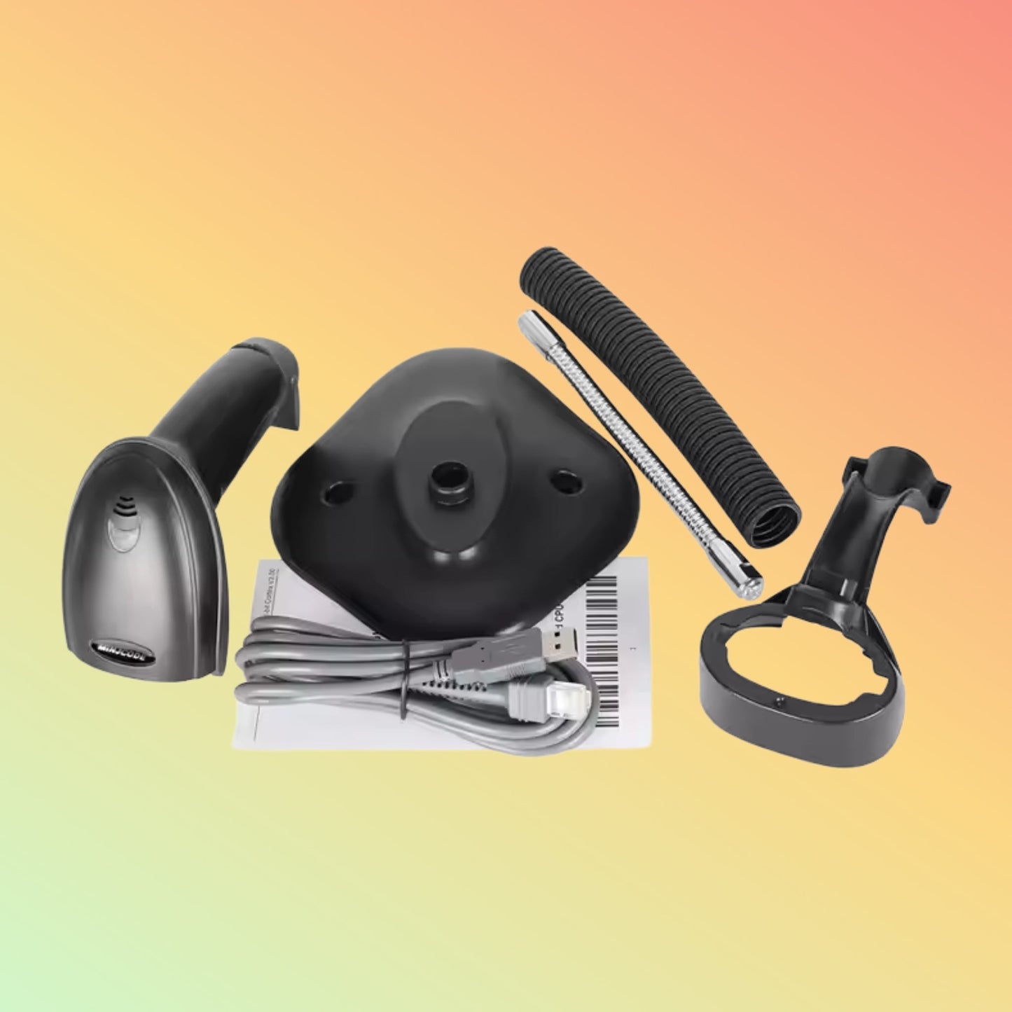MiNJCODE MJ2809AT 1D Laser Wired USB Hand - free Scanner Stand Laser Barcode Scanner - NEOTECH
