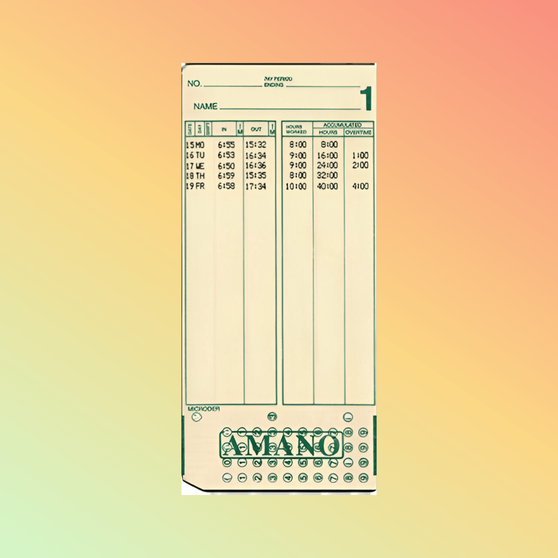 MJR 8000/8500 Time Cards - NEOTECH