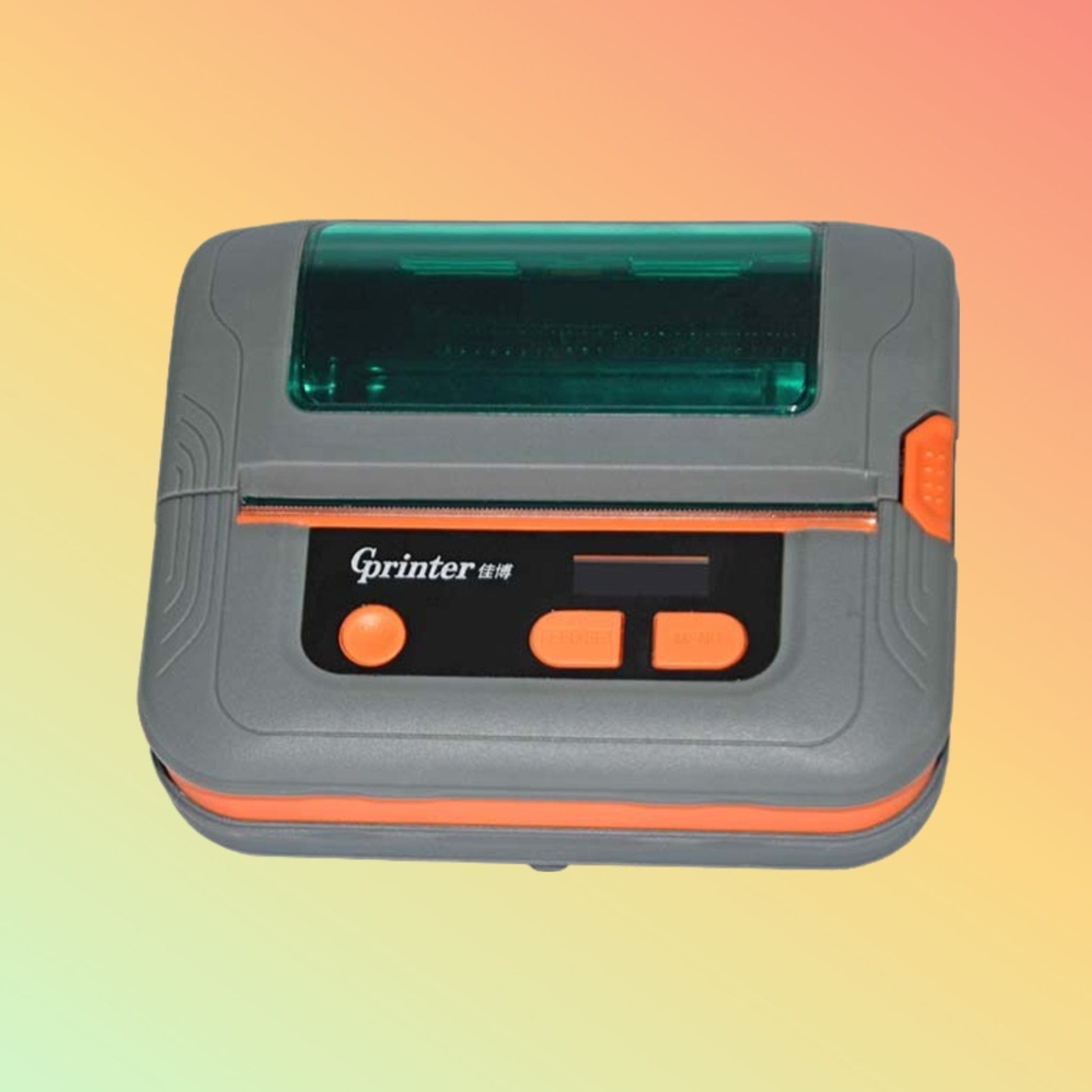 "Side view of GP-M421 4 Inch Mobile Printer with compact design"