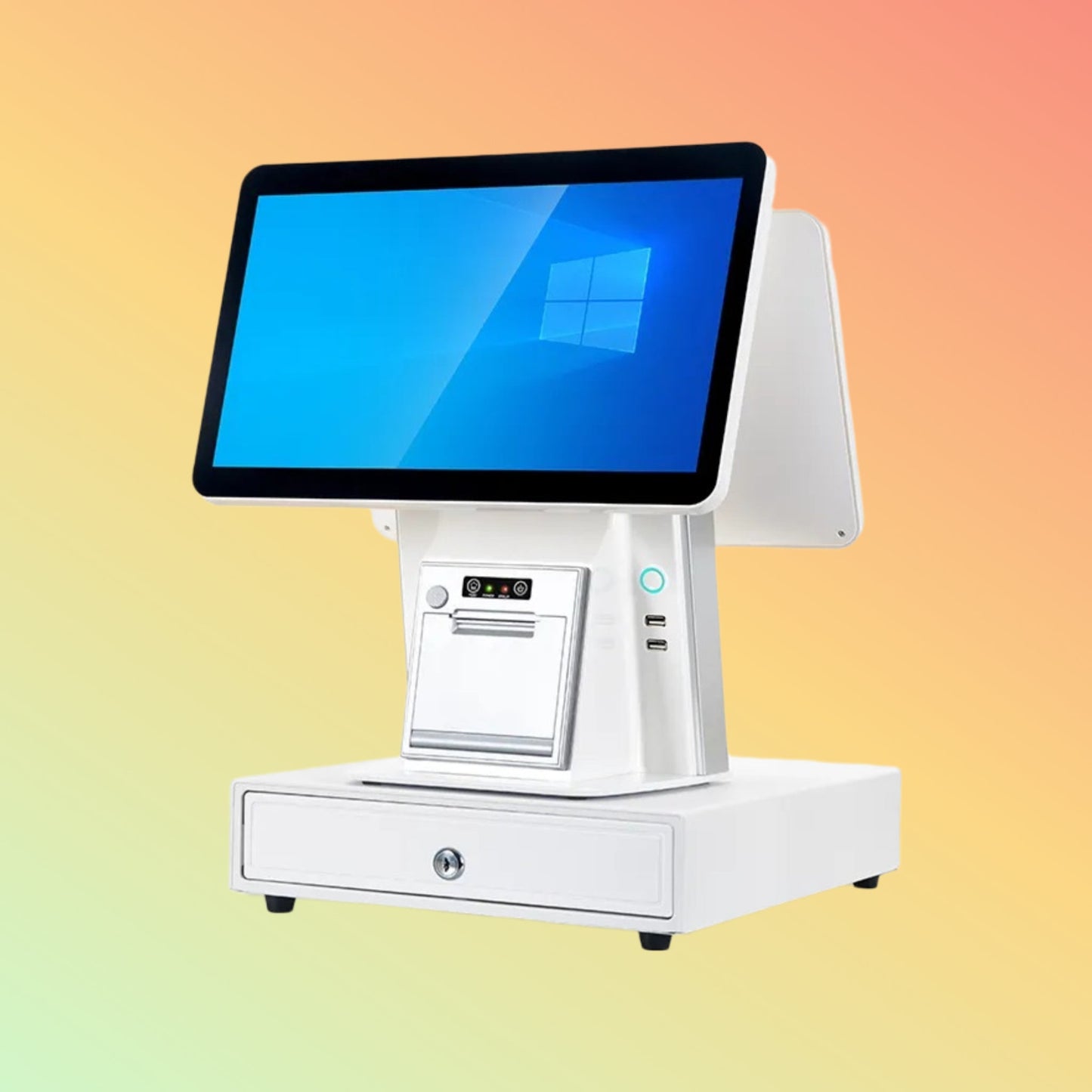 NEOTECH NT - R901 Dual Screen POS System | White | Printer - NEOTECH