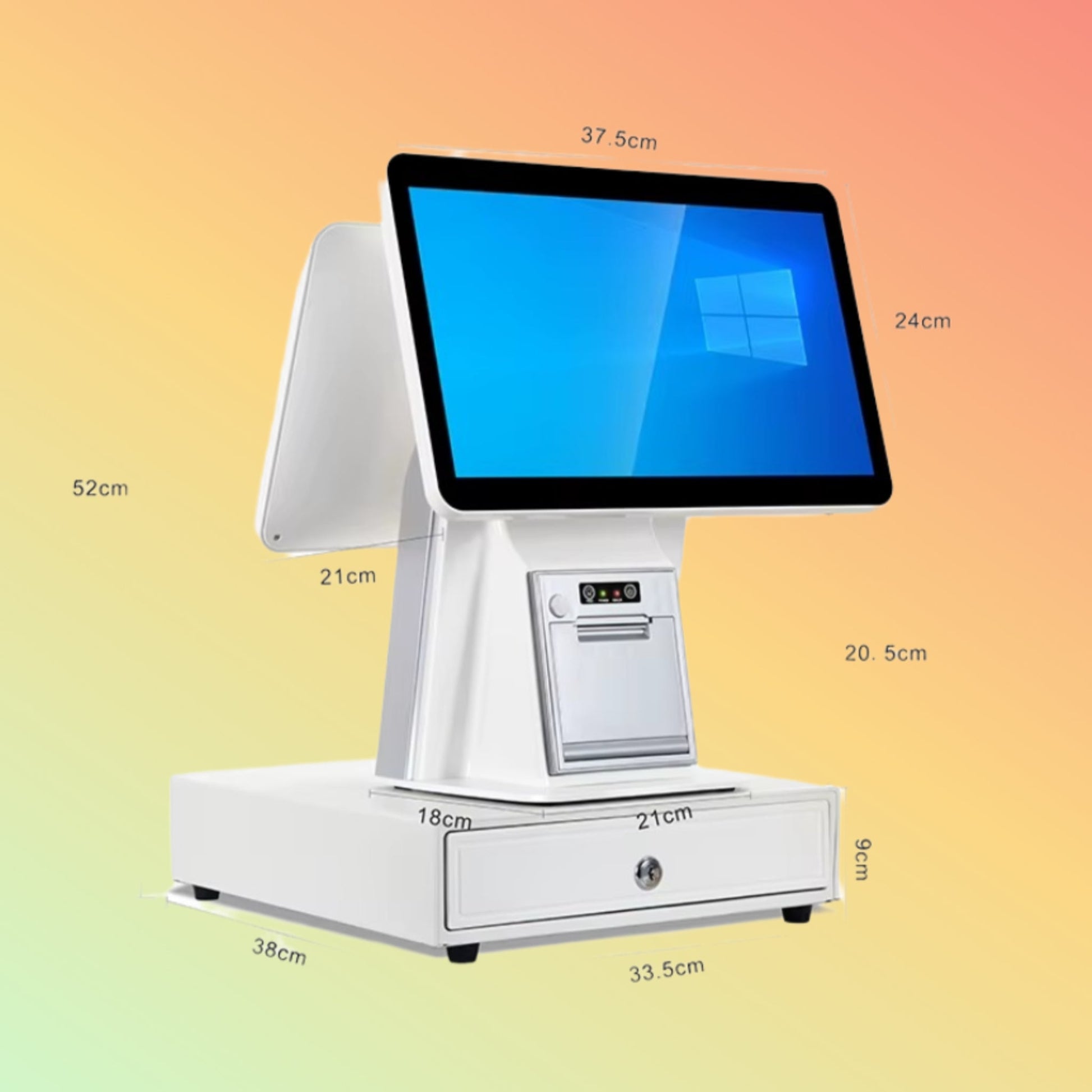 NEOTECH NT - R901 Dual Screen POS System | White | Printer - NEOTECH