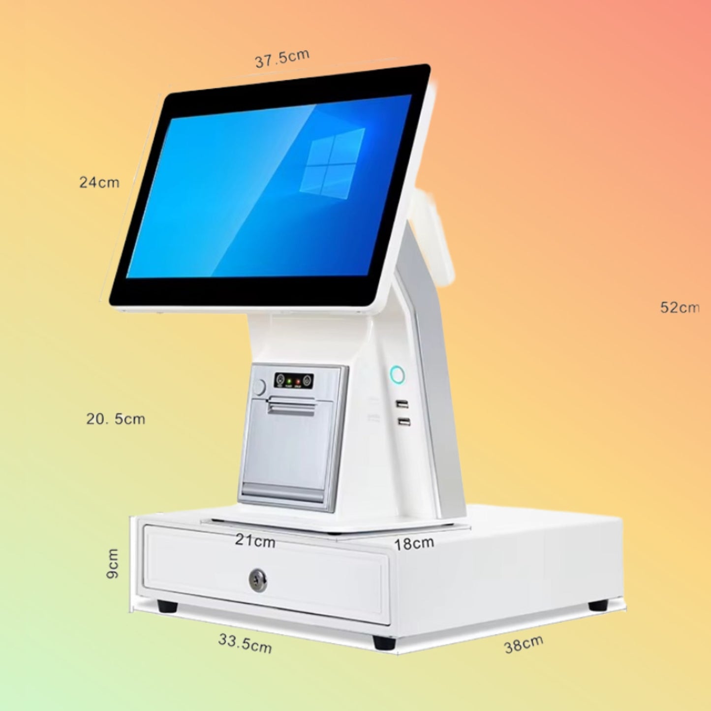 NEOTECH NT - R901 Dual Screen POS System | White | Printer - NEOTECH