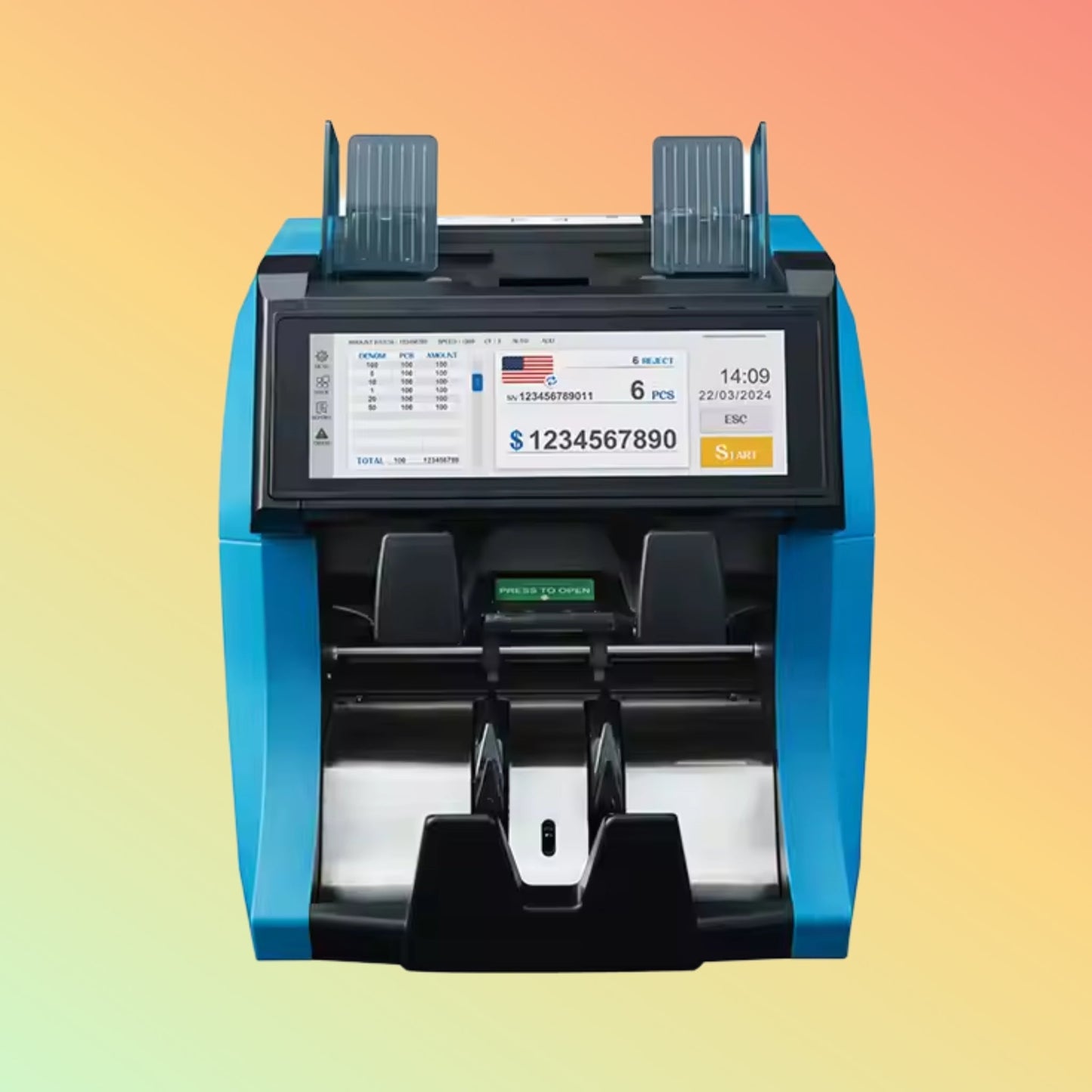 NUMEN SH - 209Q 1+1 Pocket Currency Sorter with Full Touch Screen - NEOTECH