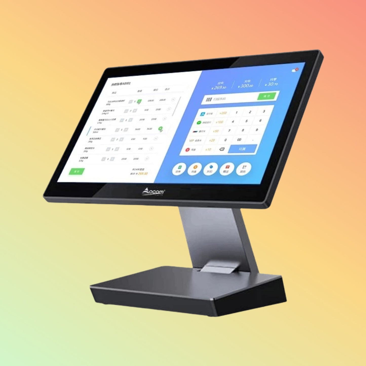 Ocom (POS - 1561) 15.6 - inch Windows/Android Die - cast Aluminum Touch POS Terminal - NEOTECH