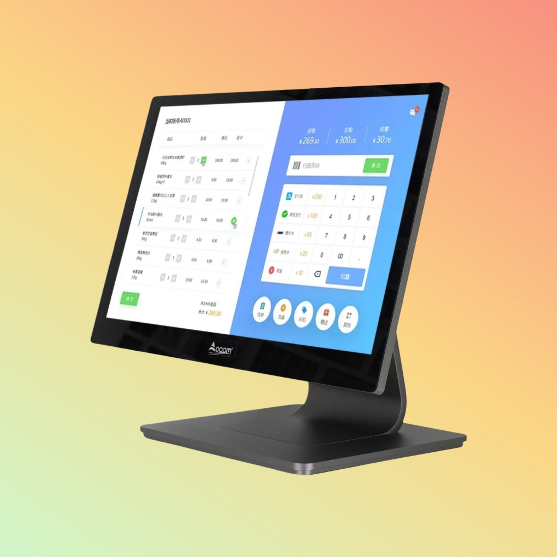 Ocom (POS - 1562) 15.6 - inch Windows/Android Super Slim Die - cast Aluminum Touch POS Terminal - NEOTECH