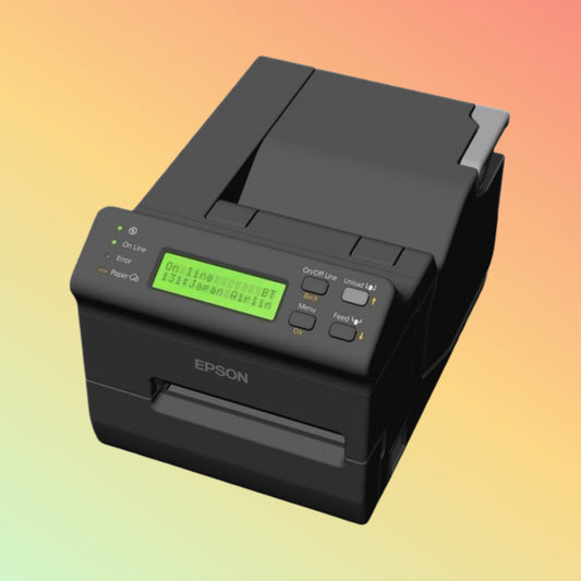 Epson printer on a gradient background
