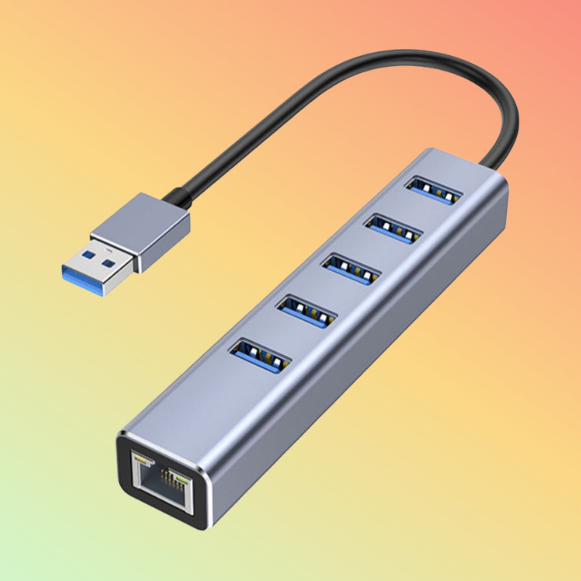 NEO-007-A USB 3.0 Hub with Gigabit LAN 6-Port Aluminum Adapter – NEOTECH® UAE