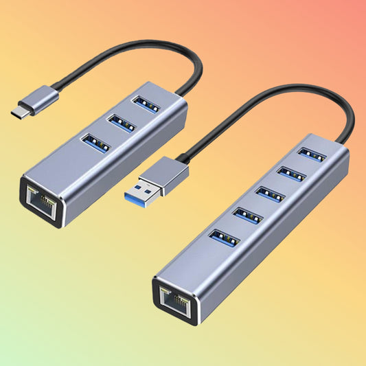 NEO-007-A USB 3.0 Hub with Gigabit LAN 6-Port Aluminum Adapter – NEOTECH® UAE