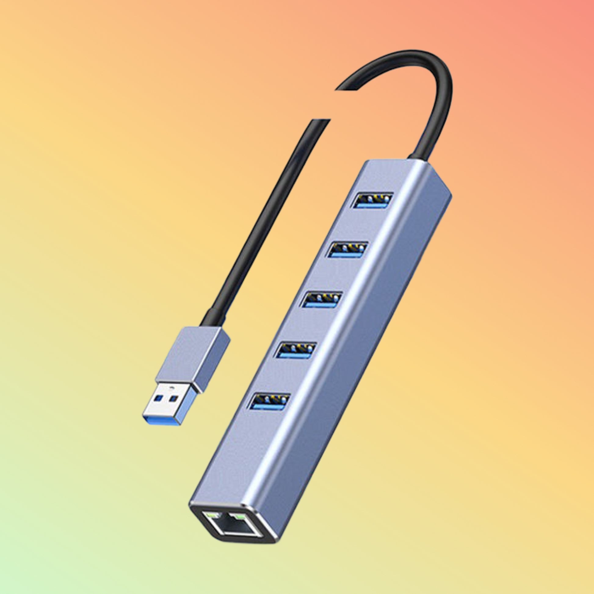 NEO-007-A USB 3.0 Hub with Gigabit LAN 6-Port Aluminum Adapter – NEOTECH® UAE