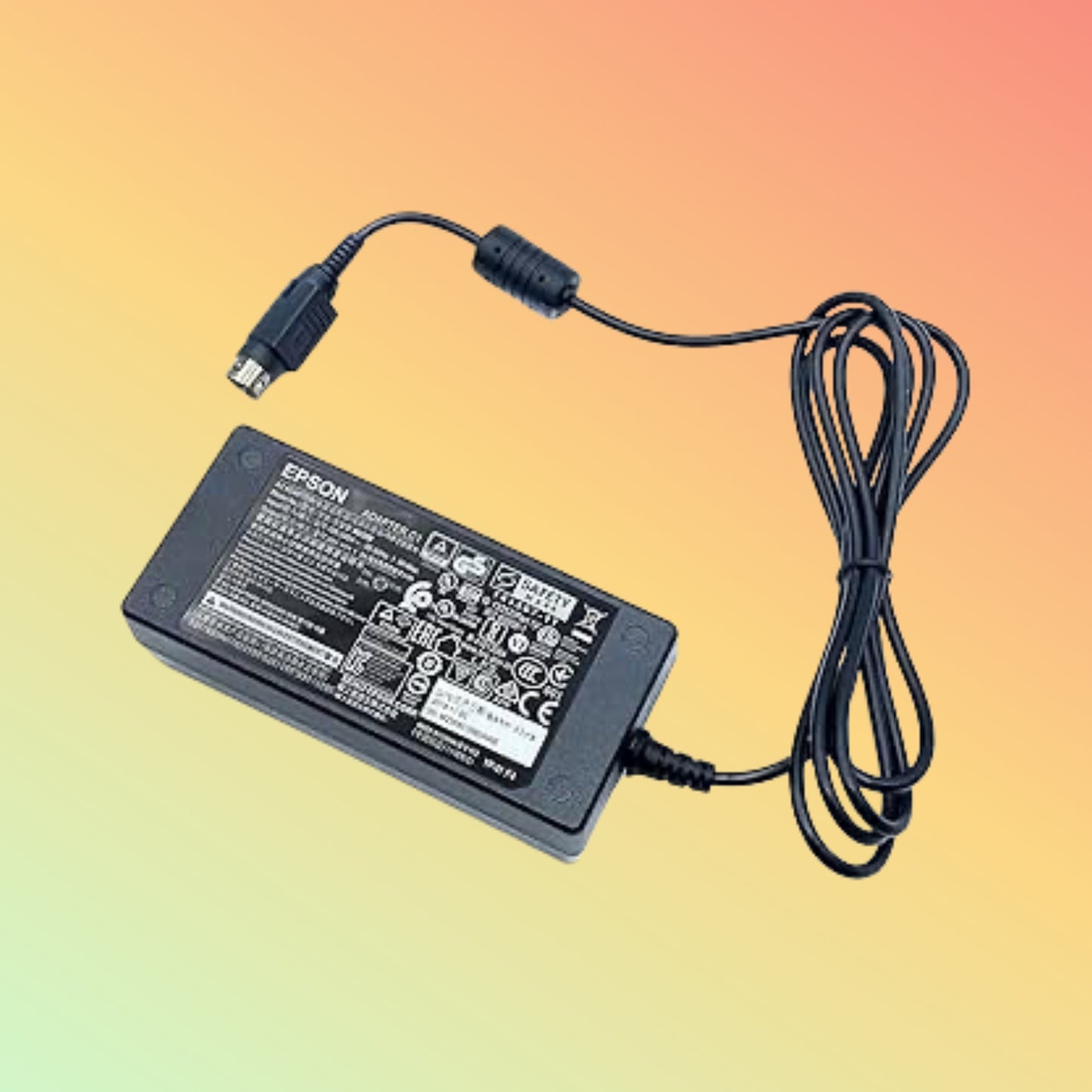 Epson power adapter on a gradient background