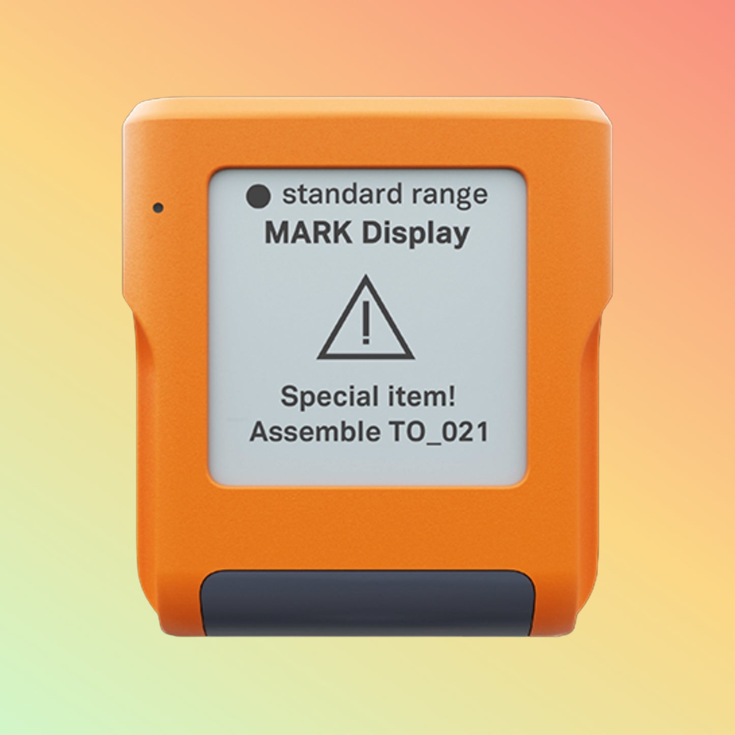 Close-up of 1.54-inch e-ink display showing pick location and quantity