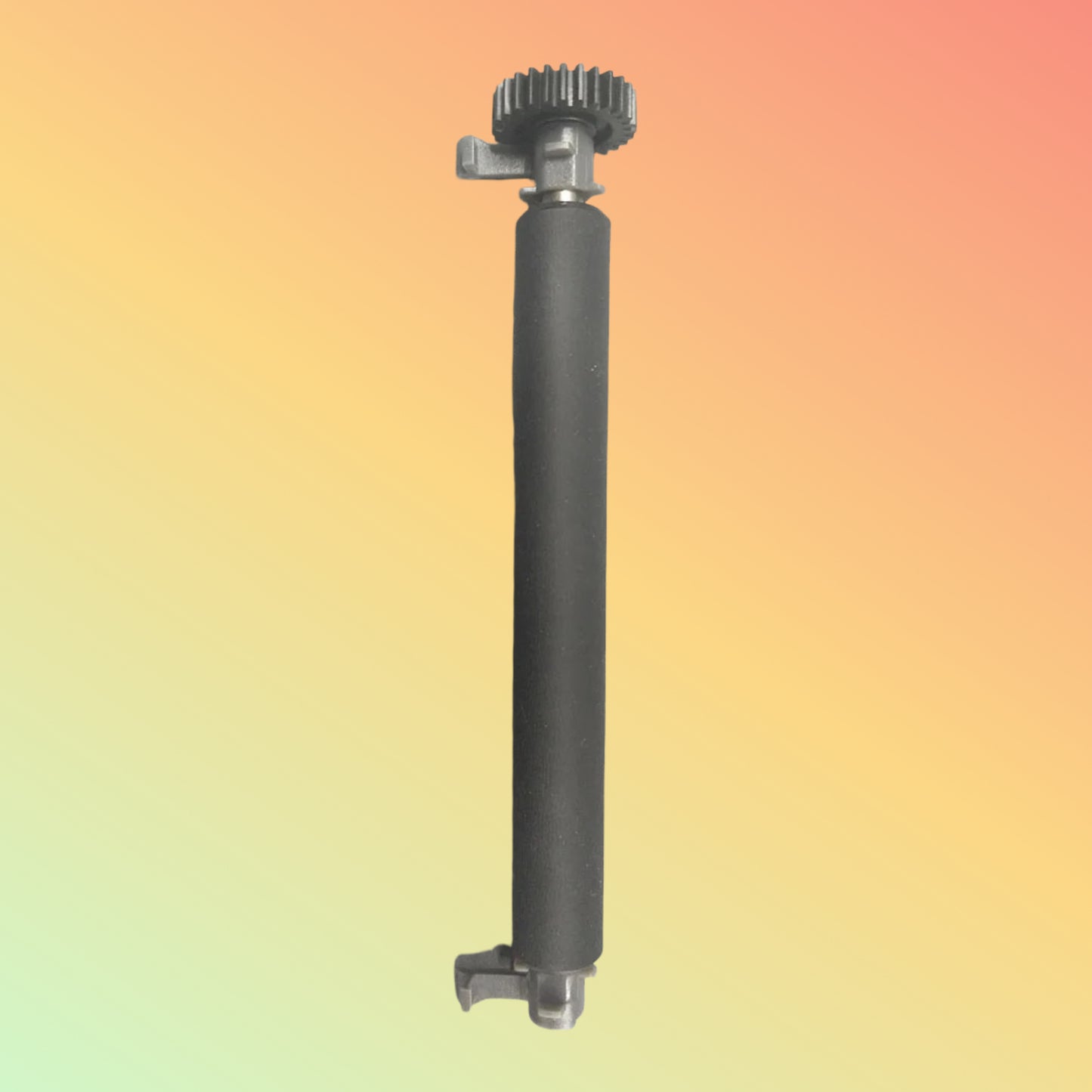 Black camera monopod on a gradient background