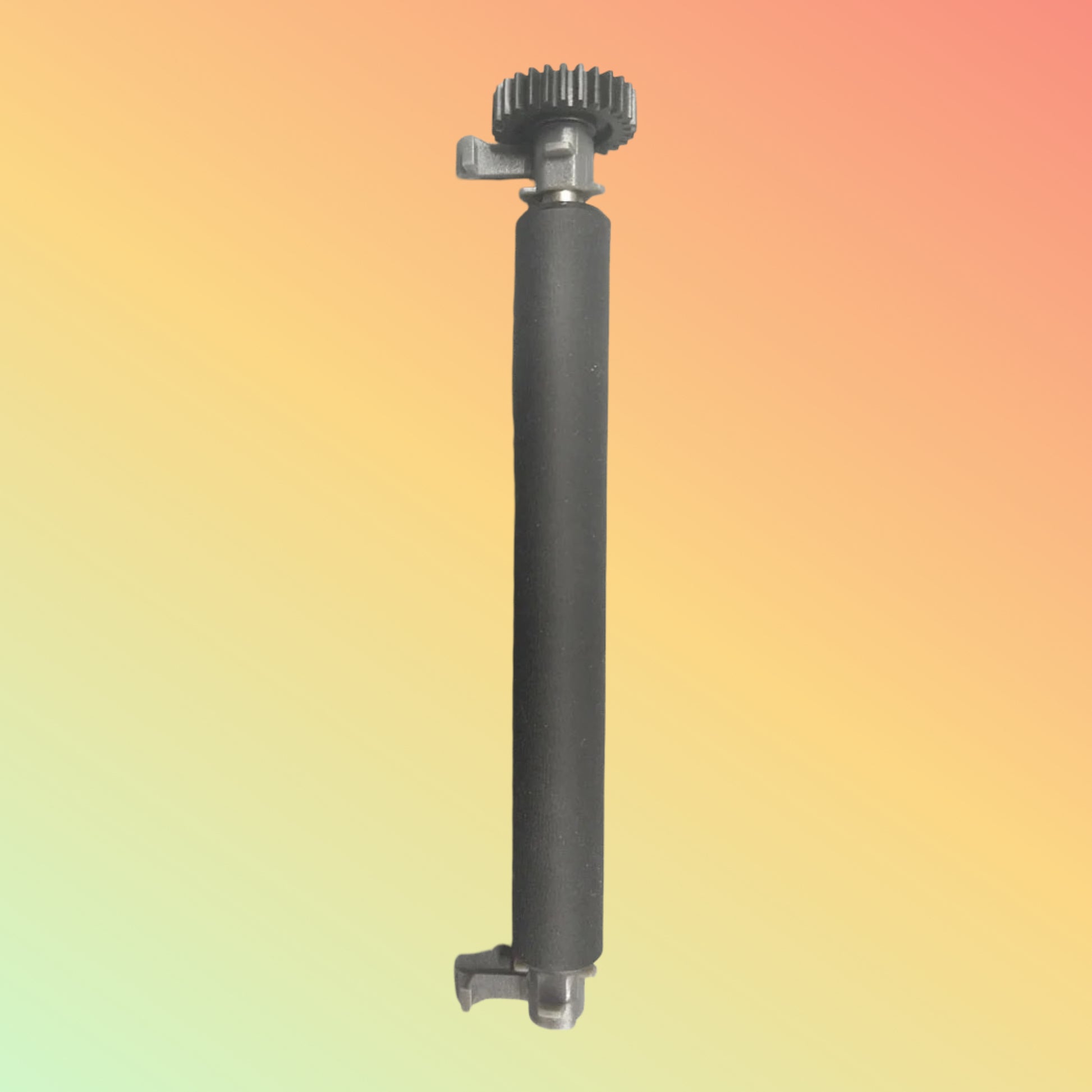 Black camera monopod on a gradient background