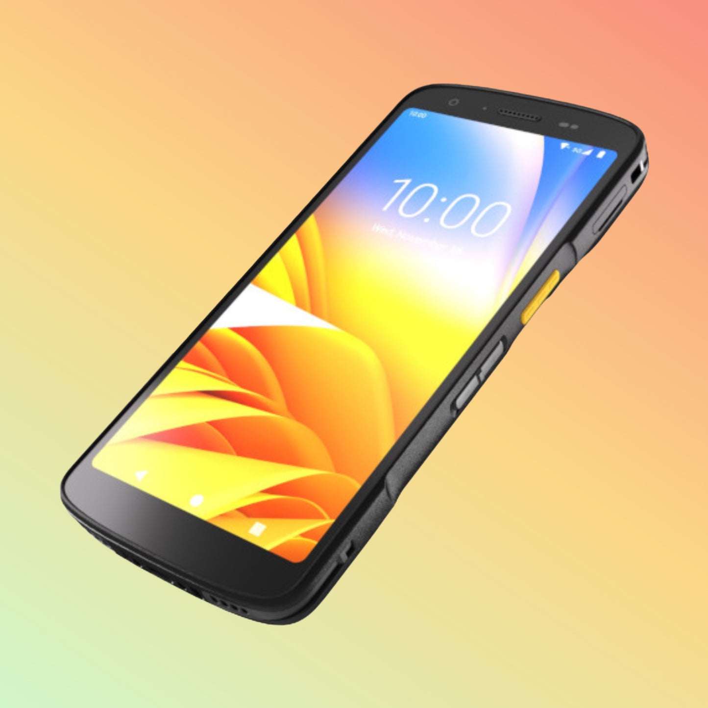 Smartphone with colorful display on a gradient background