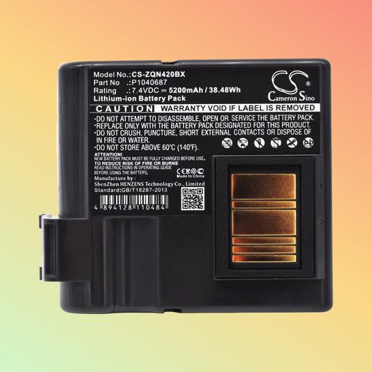 بطارية بديلة Batterea 7.2 فولت 6800 مللي أمبير في الساعة للطابعات المحمولة Zebra QLN420 وZQ630، بطارية ليثيوم أيون