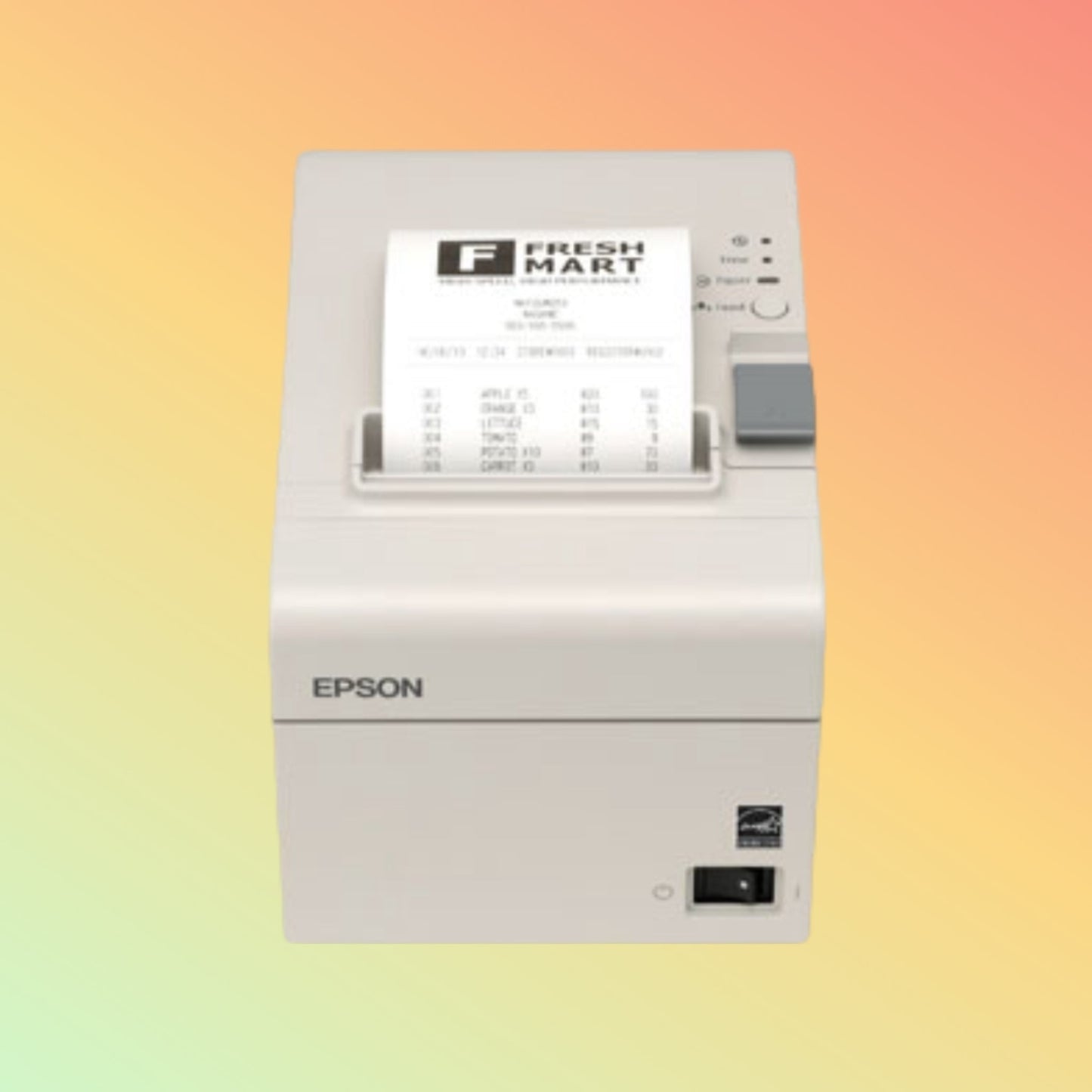 Alt="White Epson T20III receipt printer integrated into a modern retail point of sale, enhancing checkout efficiency."