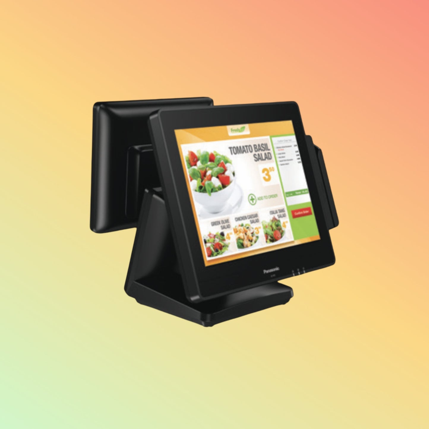 Alt="Close-up of Panasonic STINGRAY III's user-friendly interface, ideal for quick service restaurants."