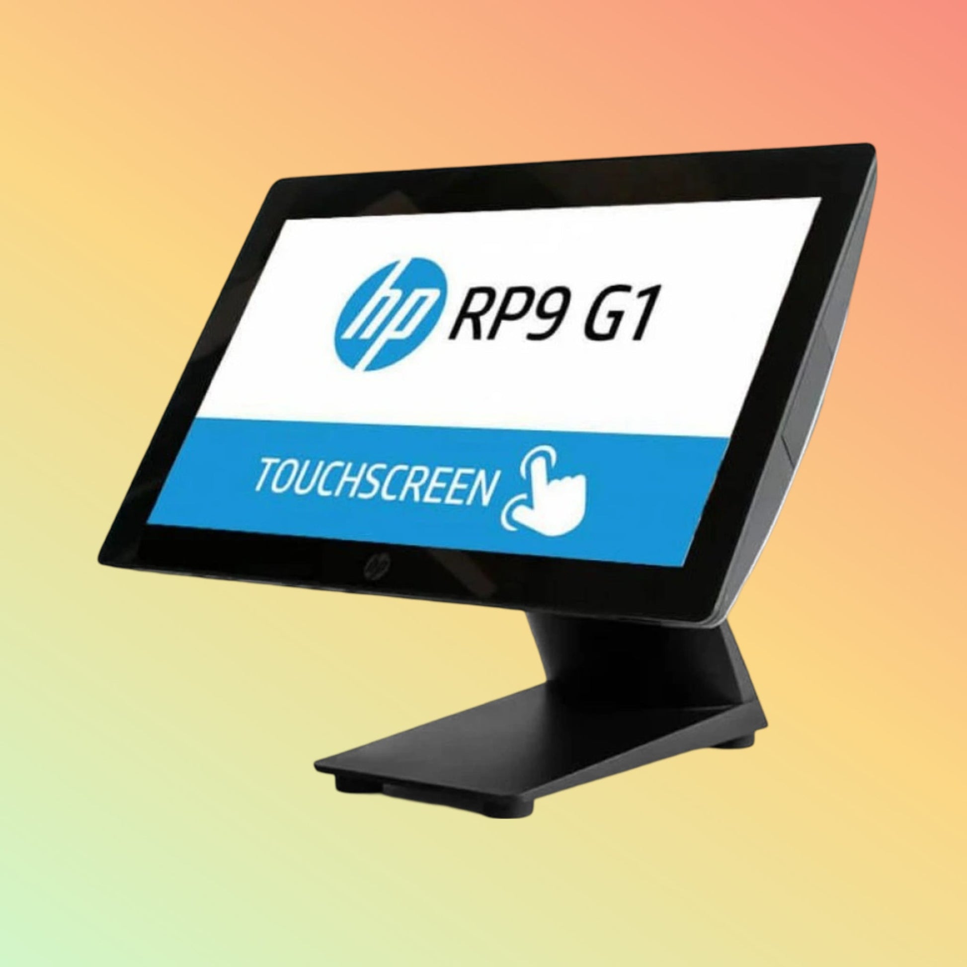 Alt="HP RP9 G1 Retail System with dual screens, enhancing customer engagement during the checkout process."