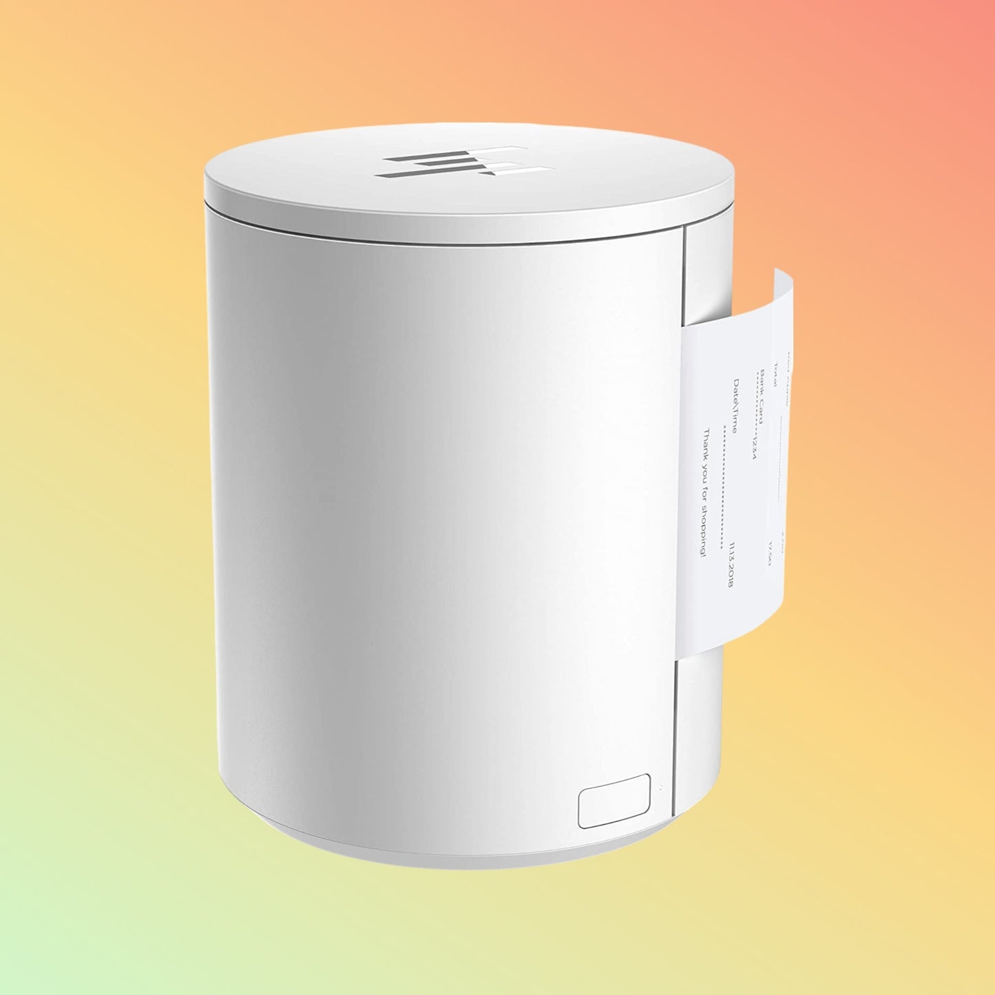 "HP Engage One Prime Receipt Printer in white, front view with USB-C connection"