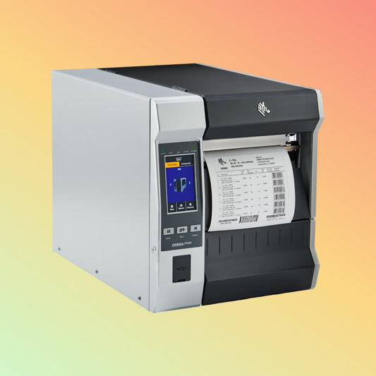 alt="Zebra ZT600 Series industrial-grade printer with high-resolution label printing capabilities"