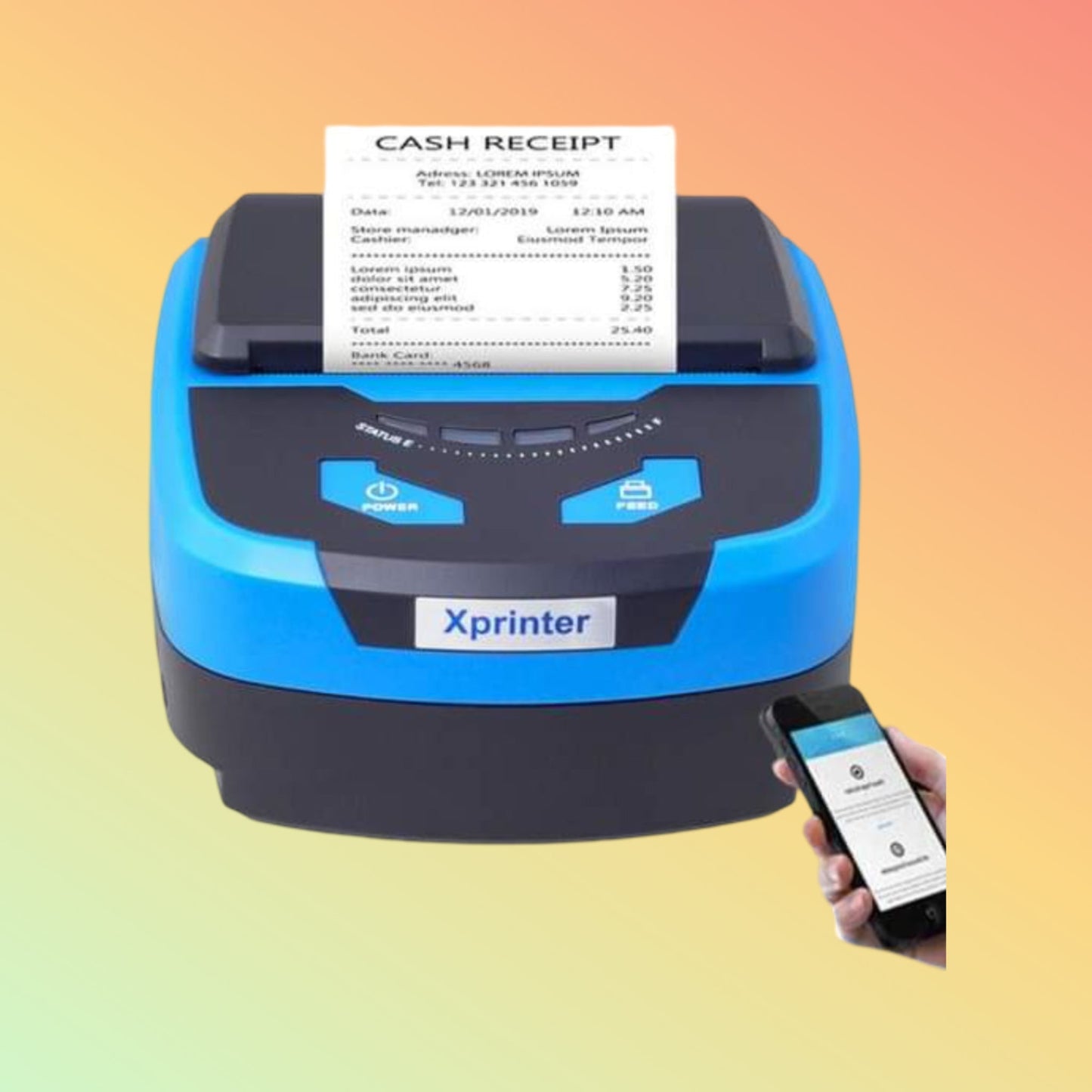 Compact and portable Xprinter XP-P810 thermal printer with USB, Bluetooth, and Wi-Fi connectivity, ideal for mobile printing needs in retail and logistics.