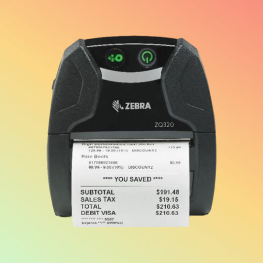 "Zebra ZQ320 Portable Mobile Barcode Printer - Compact and Durable Design"