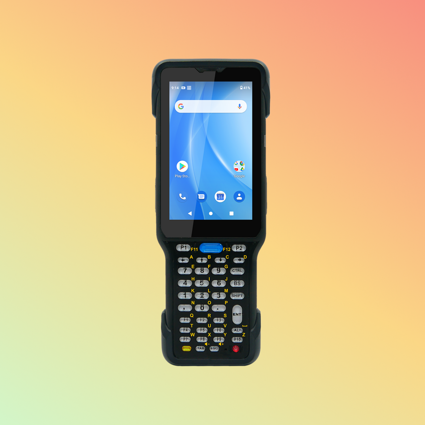 alt="Unitech HT730 4-inch rugged handheld terminal designed for industrial settings, with a high-resolution screen, durable casing, and efficient data collection tools."