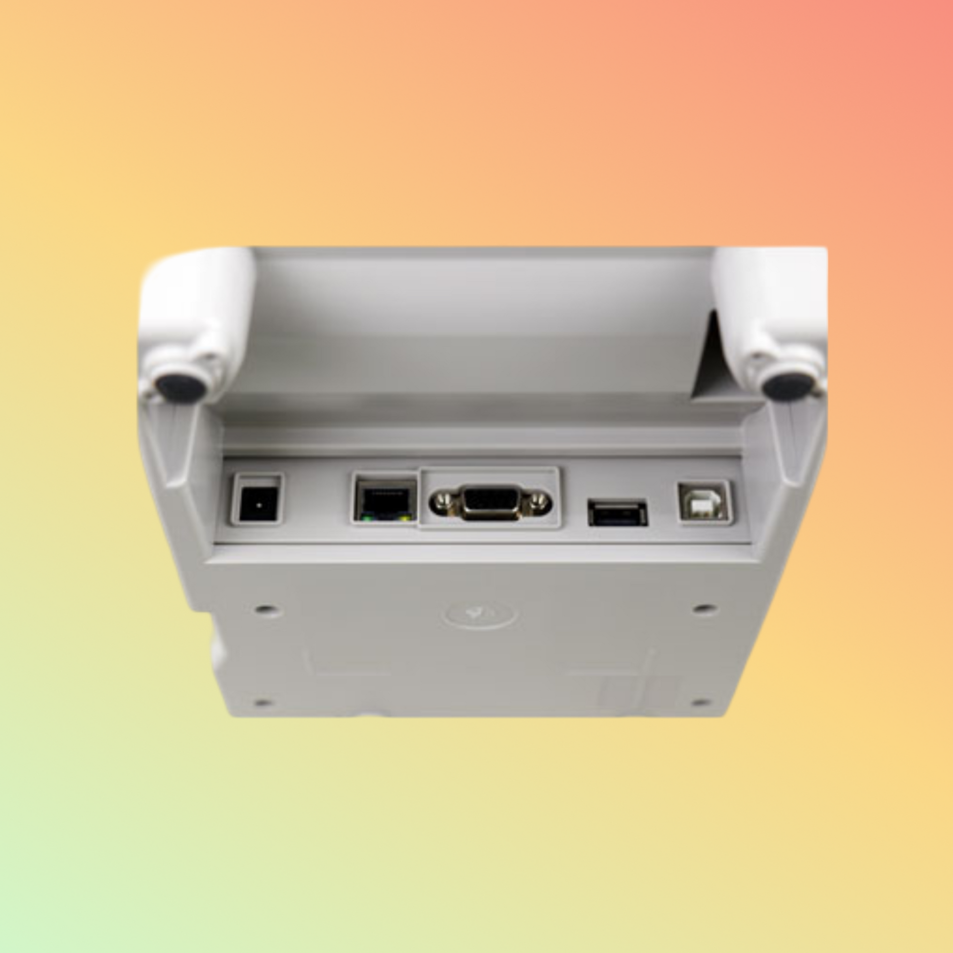 alt="Compact ARGOX OS-214D thermal desktop printer designed for efficient label printing, featuring direct thermal technology, versatile connectivity, and robust construction."