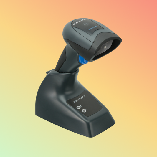 alt="DCI QBT2131 1D Bluetooth Barcode Scanner in use for inventory management"