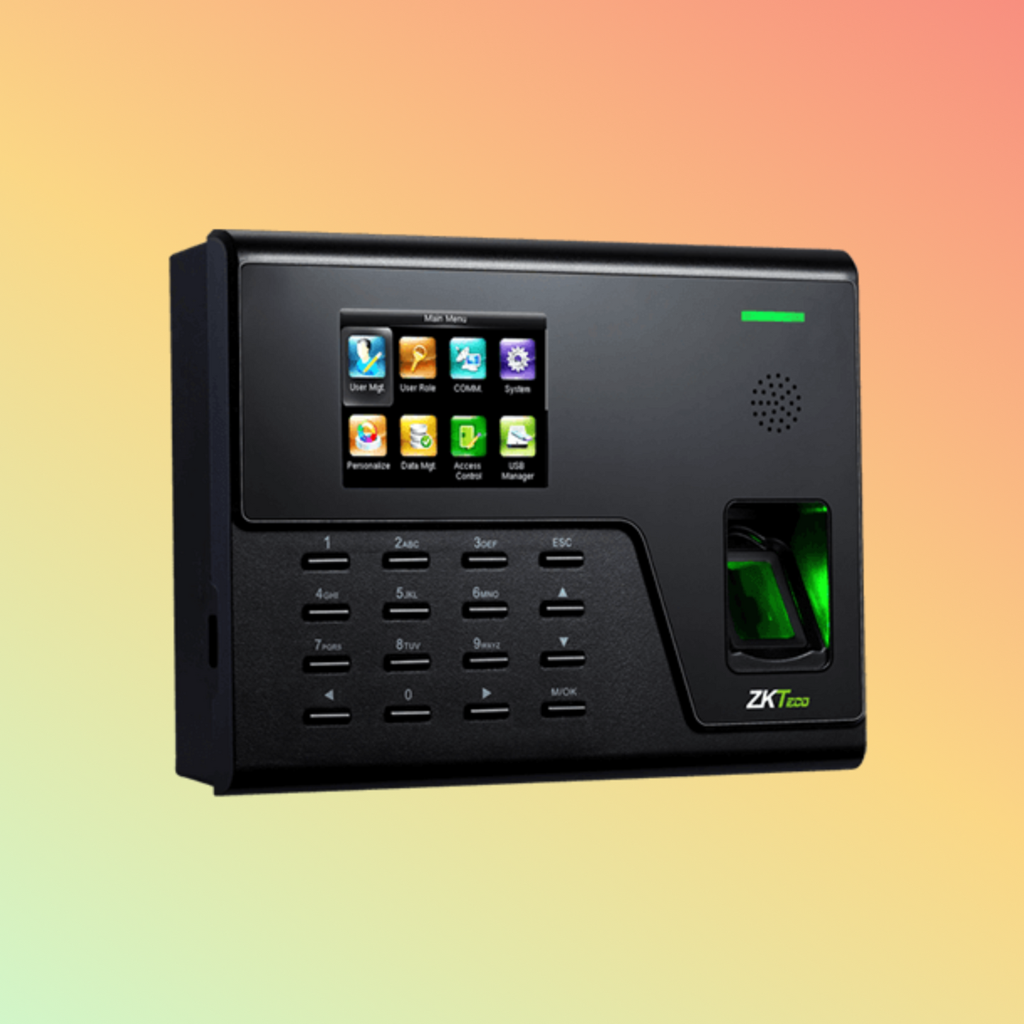ZKTeco ZK-UA760 fingerprint machine front view.