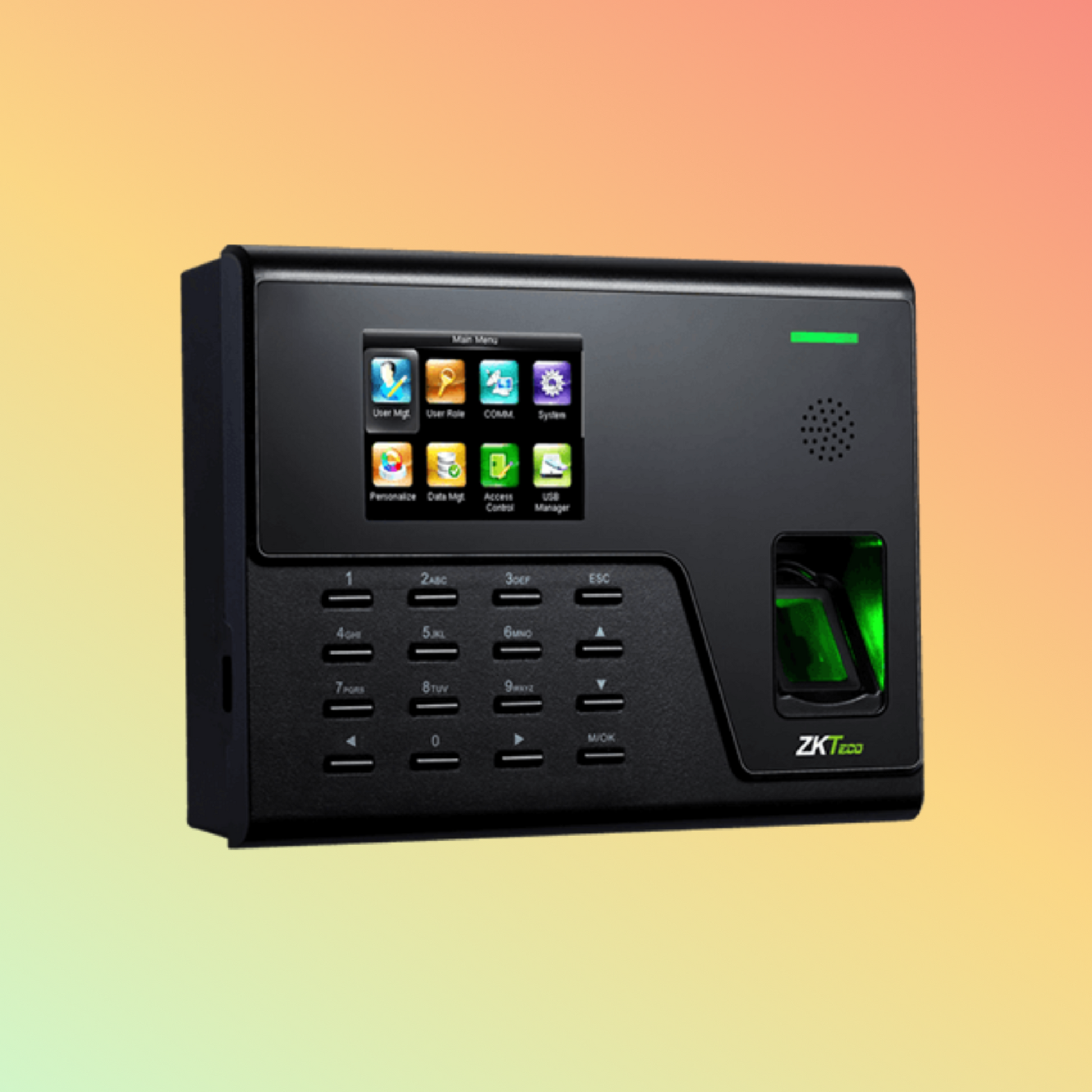 ZKTeco ZK-UA760 fingerprint machine front view.