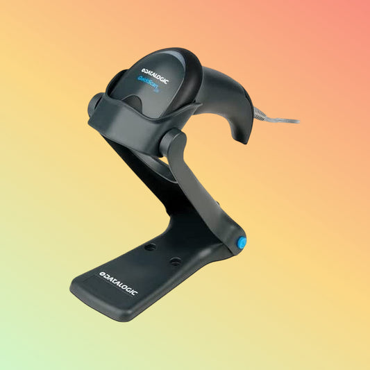 "Datalogic QuickScan QW2120 Barcode Scanner with a wide scan angle, ideal for retail and industrial use."