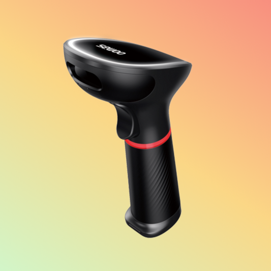 "Sewoo NBS-8200S Barcode Scanner front view showing stylish design and RED aiming light."