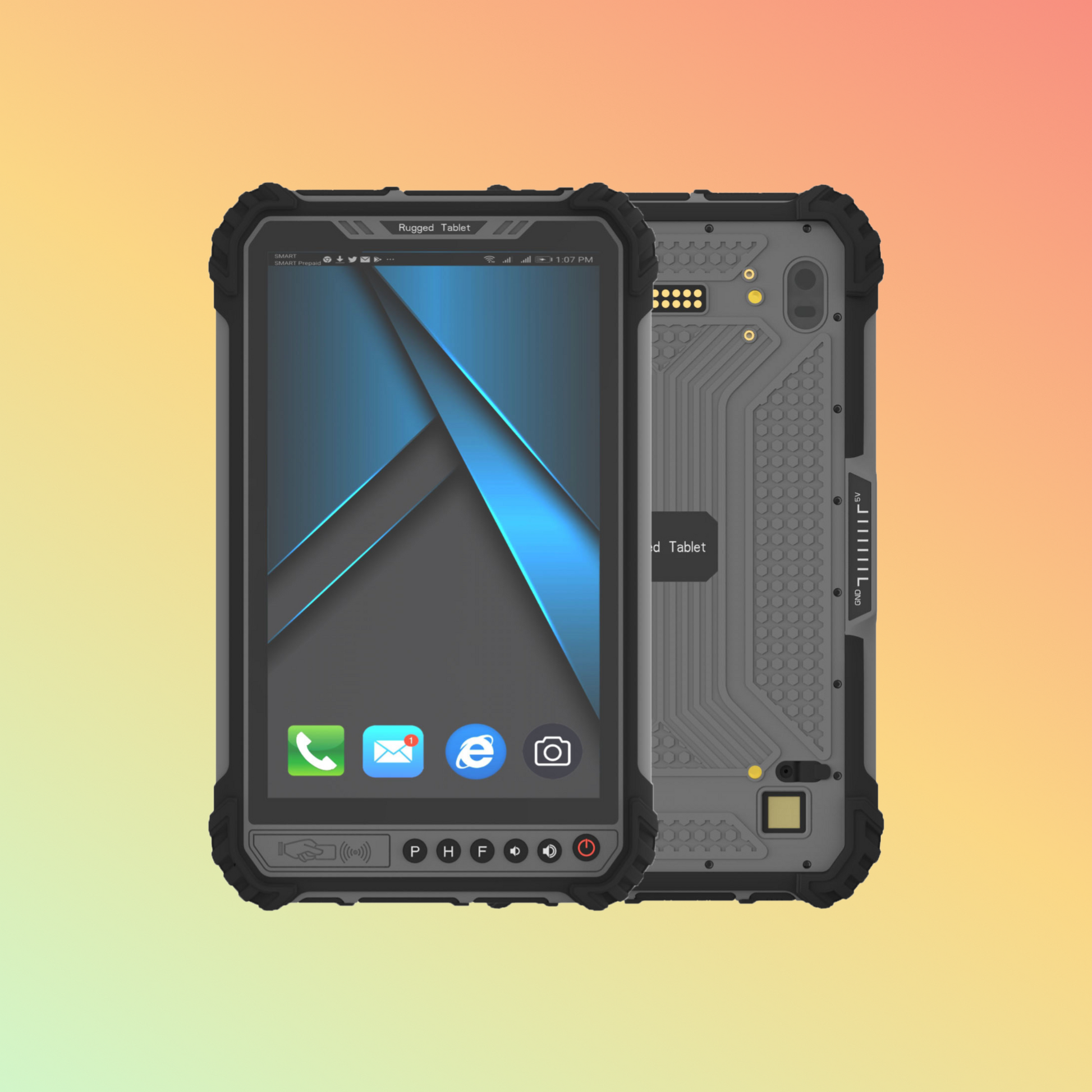 "Sewoo BPR-08A 8-inch rugged tablet front view with bright display."