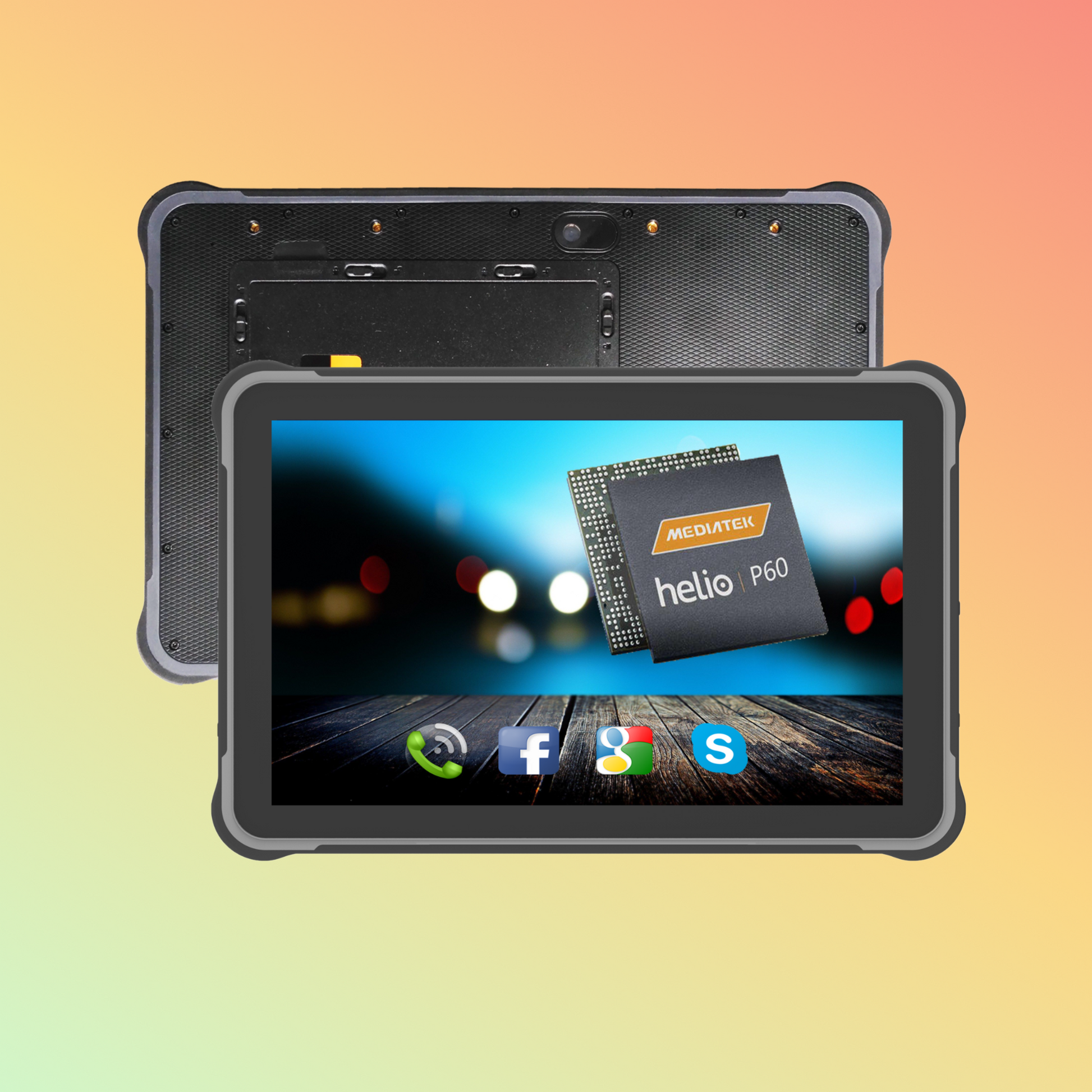 "Sewoo BPR-10IIA 10-inch rugged tablet front view with bright display."