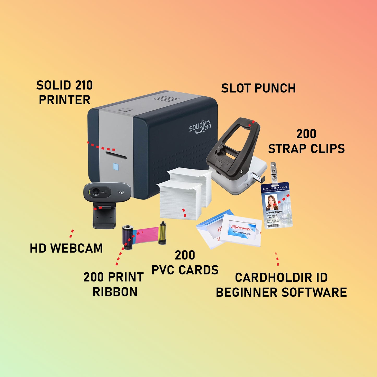 "Side view of IDP SOLID-210S printer showcasing compact size and ease of use."