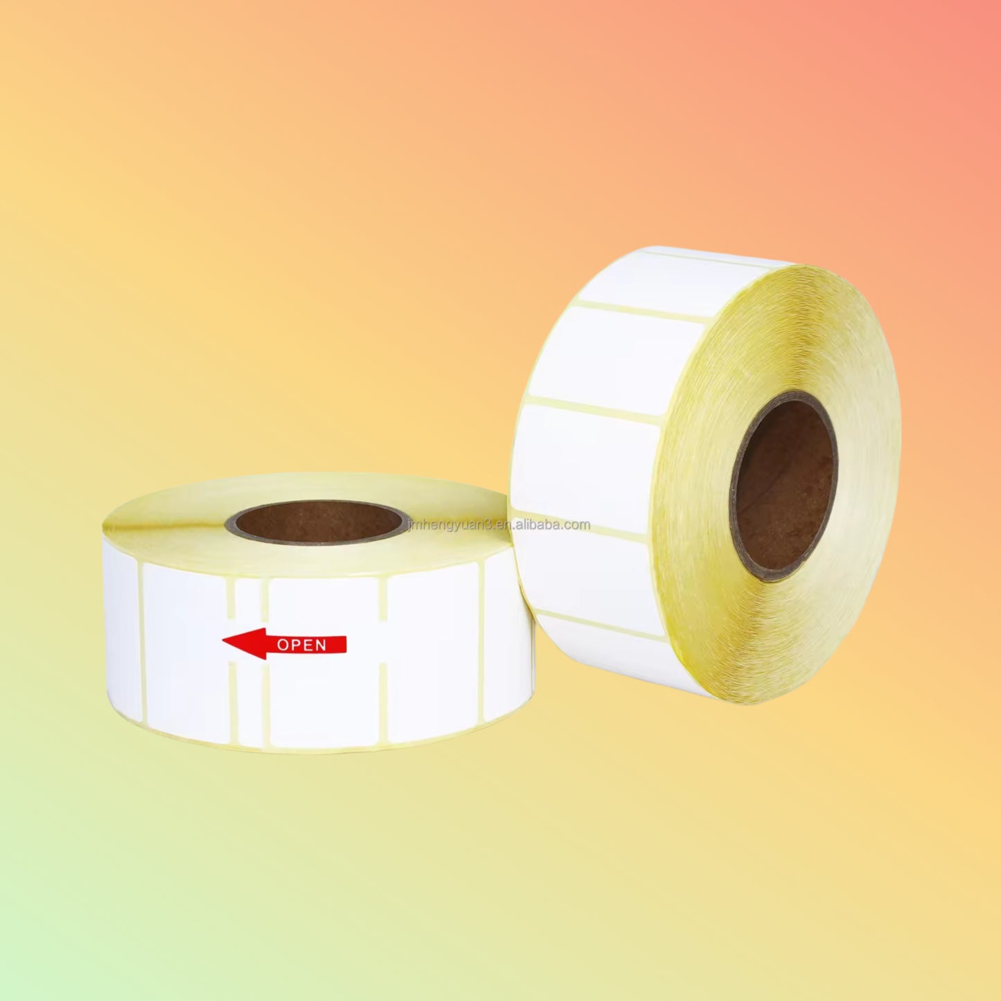 Label Roll Packaging: Packaging of 50x25mm thermal transfer labels, showing 60 rolls per box.