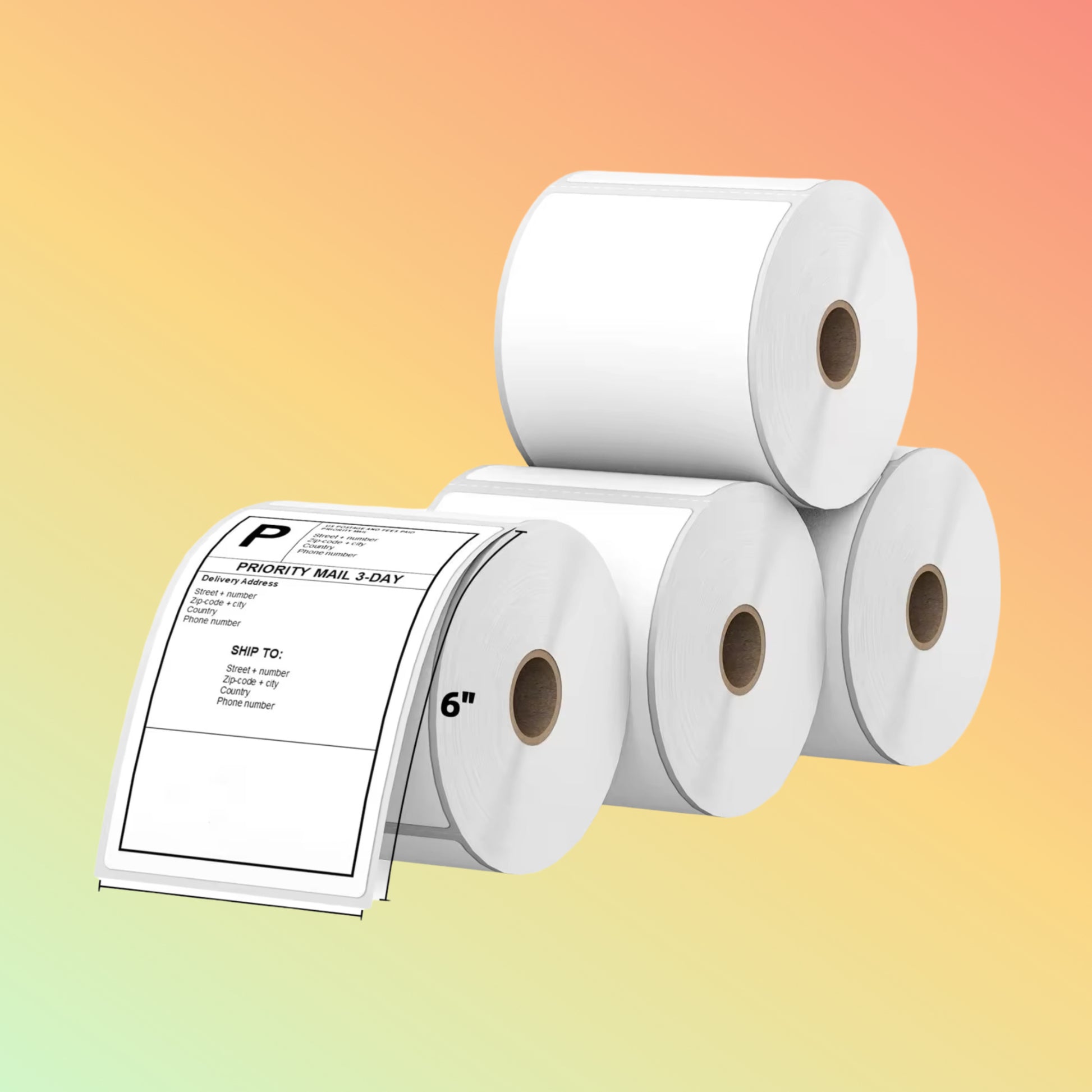 100mm x 150mm Thermal Label Roll Showing Adhesive Backing