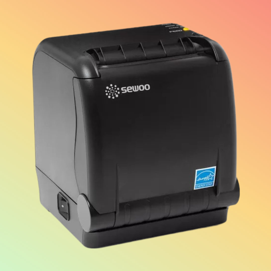 "Sewoo SLK-TS400 printing a receipt in a retail environment."