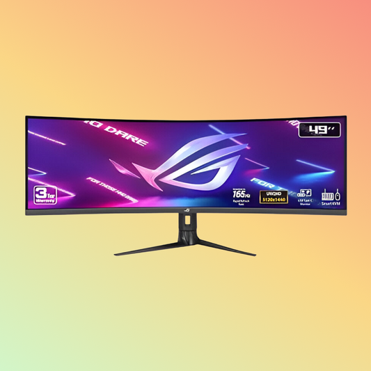 شاشة ASUS ROG XG49WCR المنحنية فائقة الاتساع مقاس 49 بوصة وسرعة استجابة 1 مللي ثانية وتردد 165 هرتز