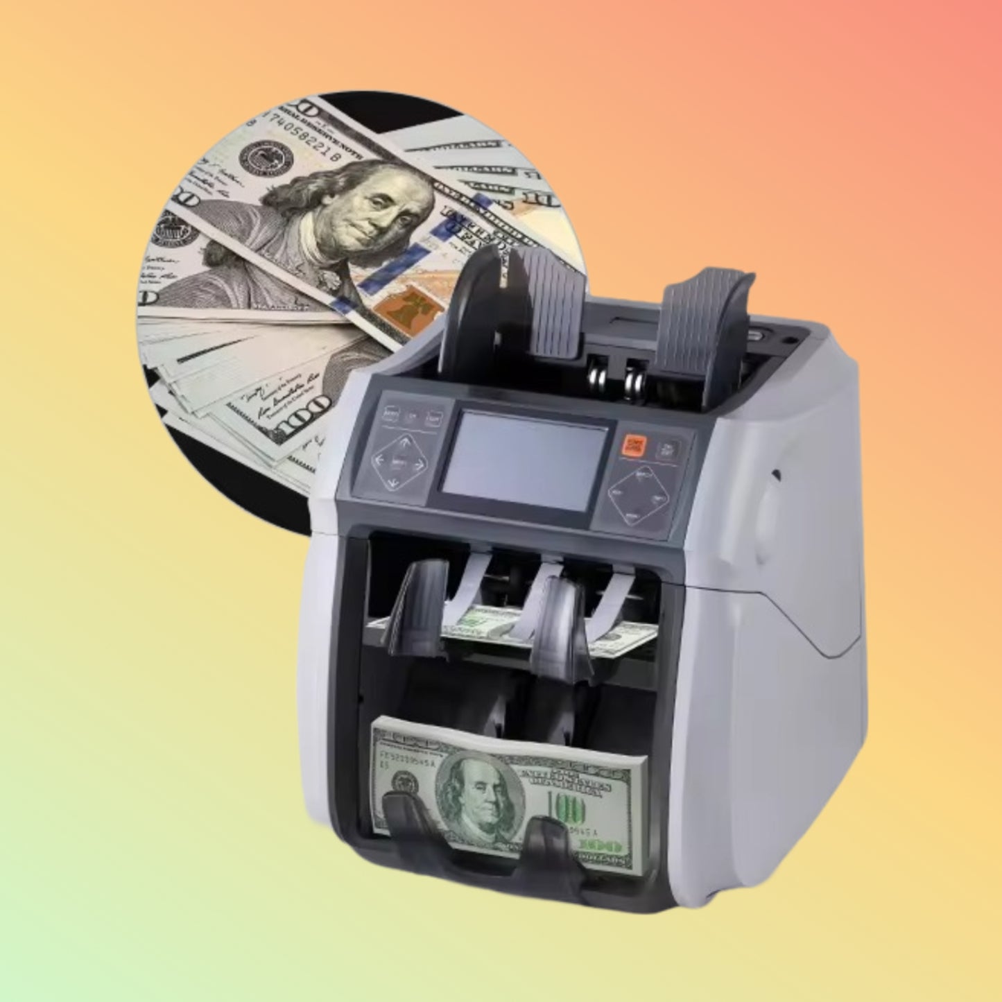 "Neotech Money Counter packaging and dimensions"