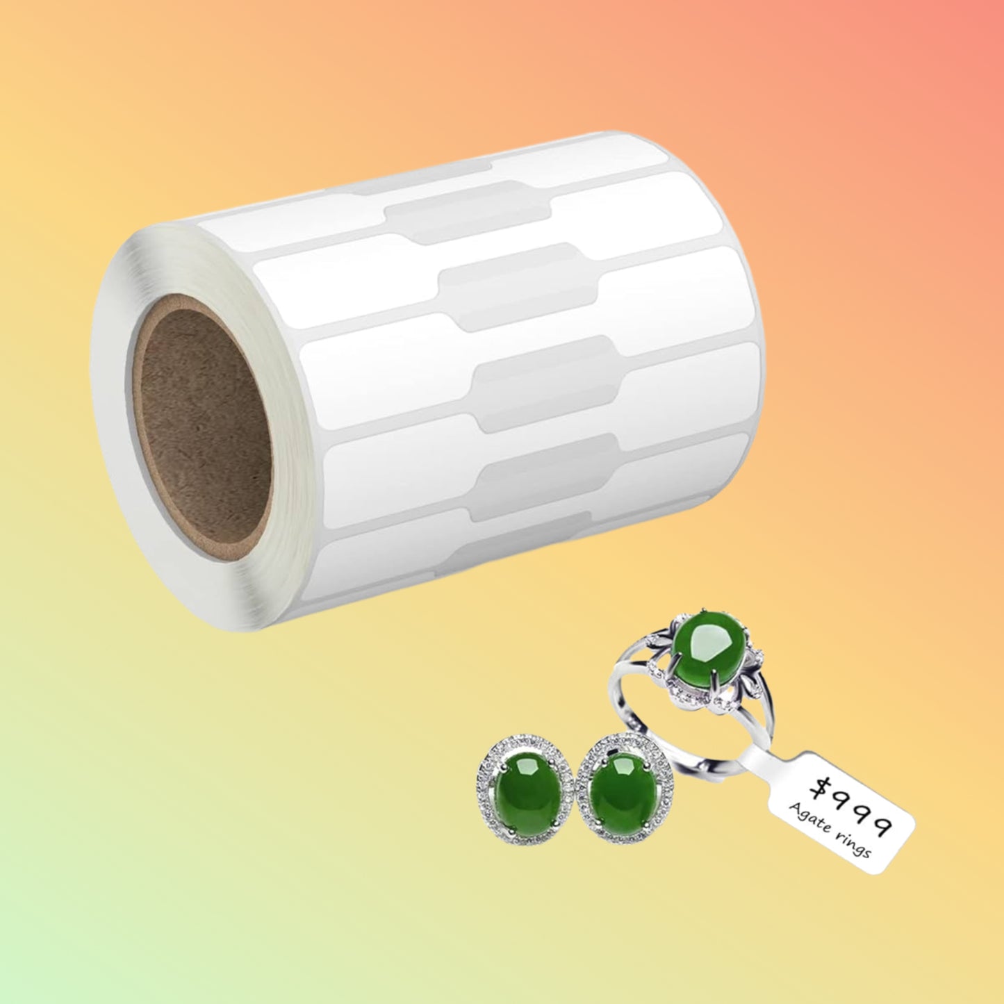 "Self-adhesive thermal price tag for jewelry, 2000 labels per roll"