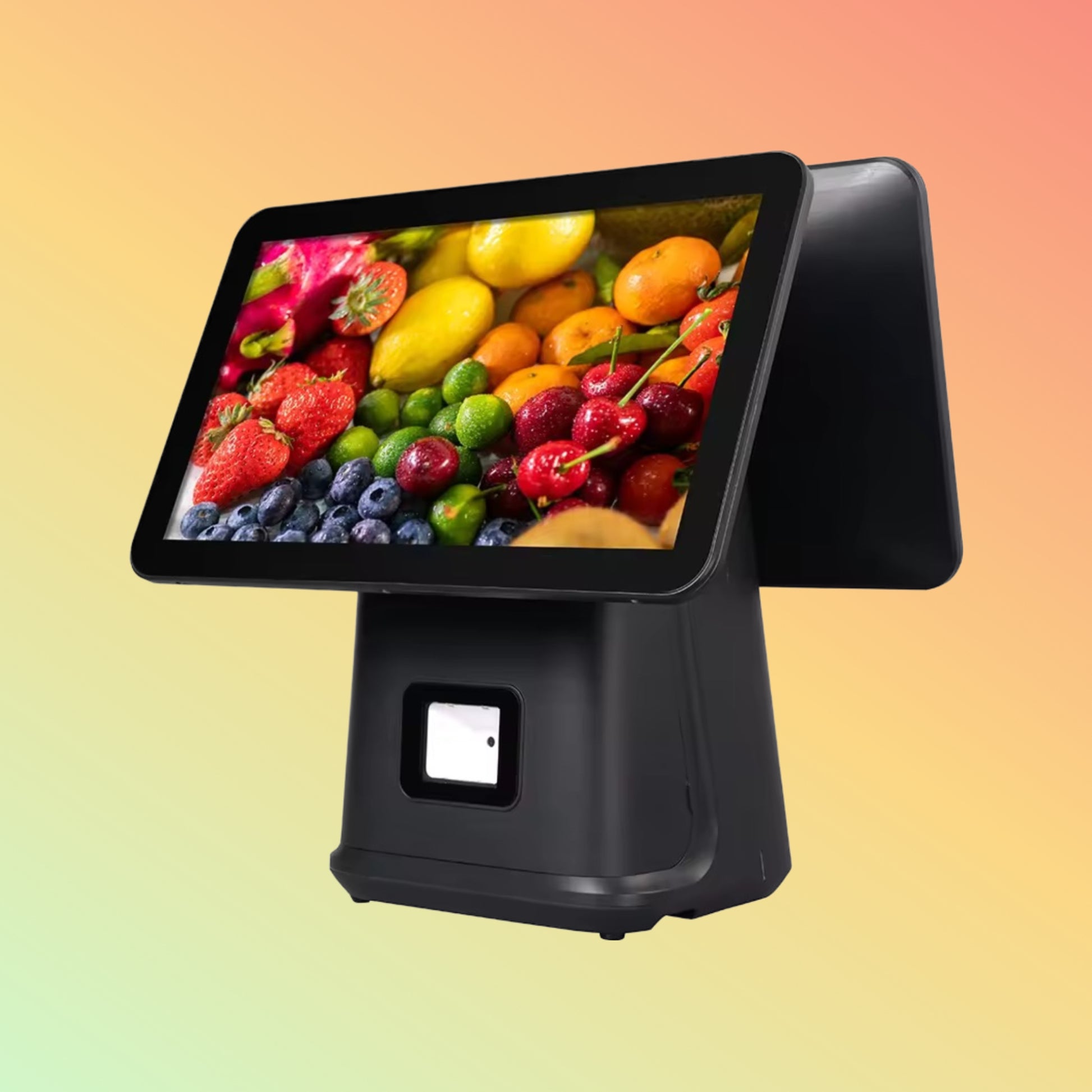 NOGTEK NT-R85 POS System showing dual touch screens