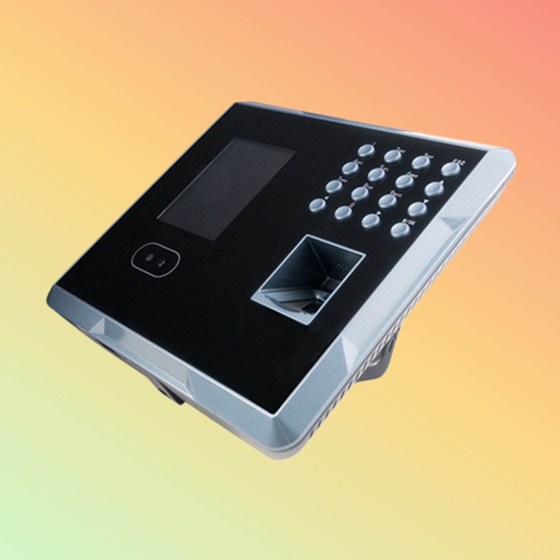 Wall-mounted FA210 time recorder in office setting