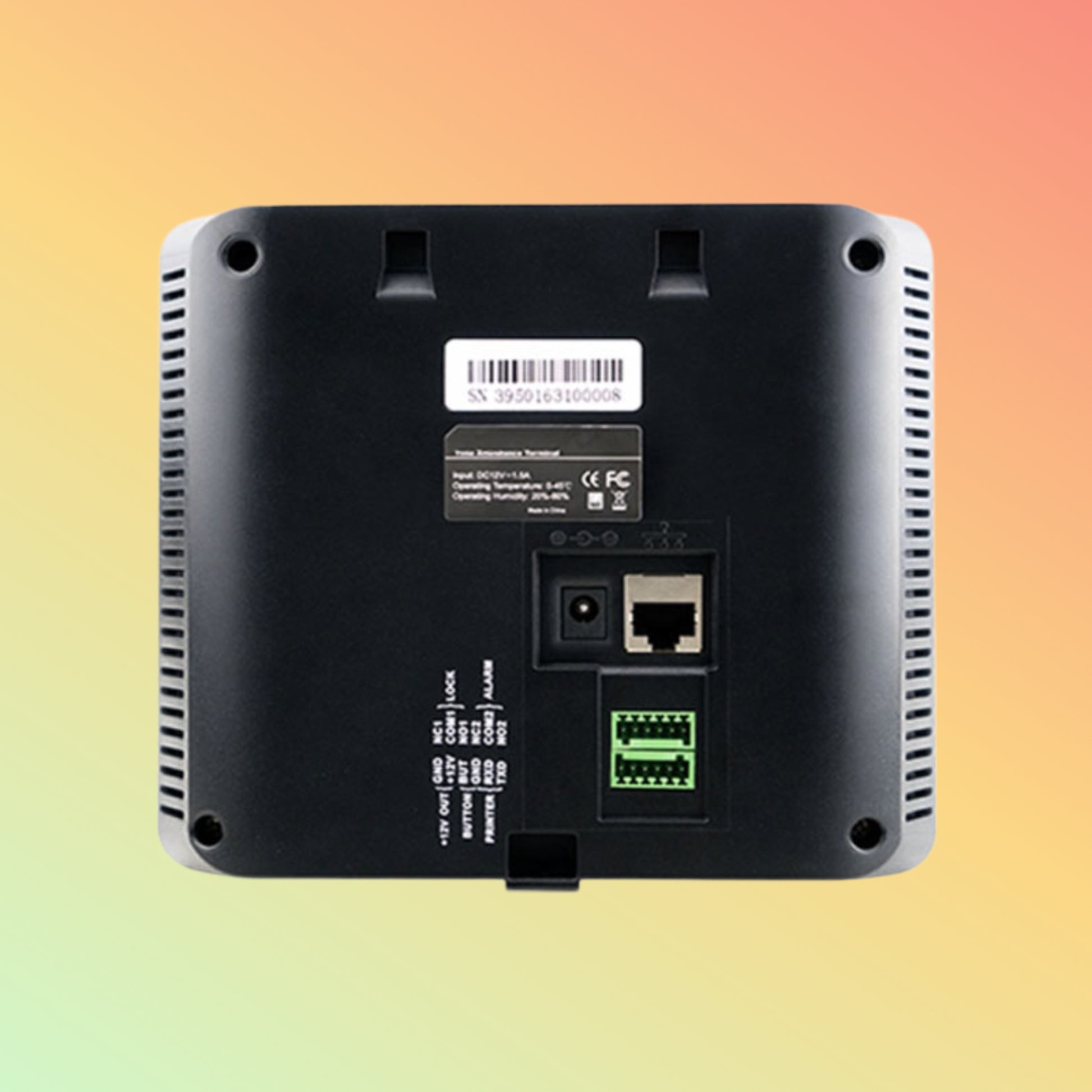 Back panel ports and connectivity options of FA210.