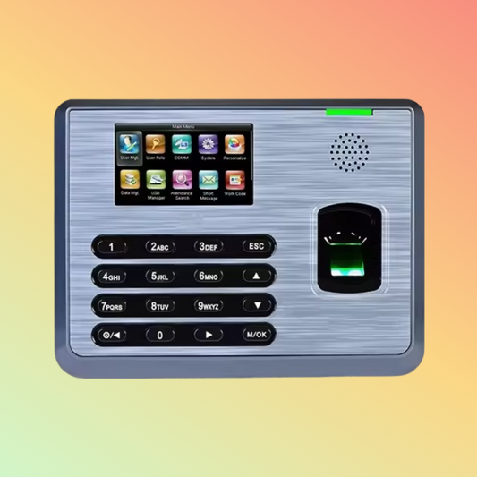 Front view of the AUTO TECO UA400 Biometric Time Attendance System with sleek design.