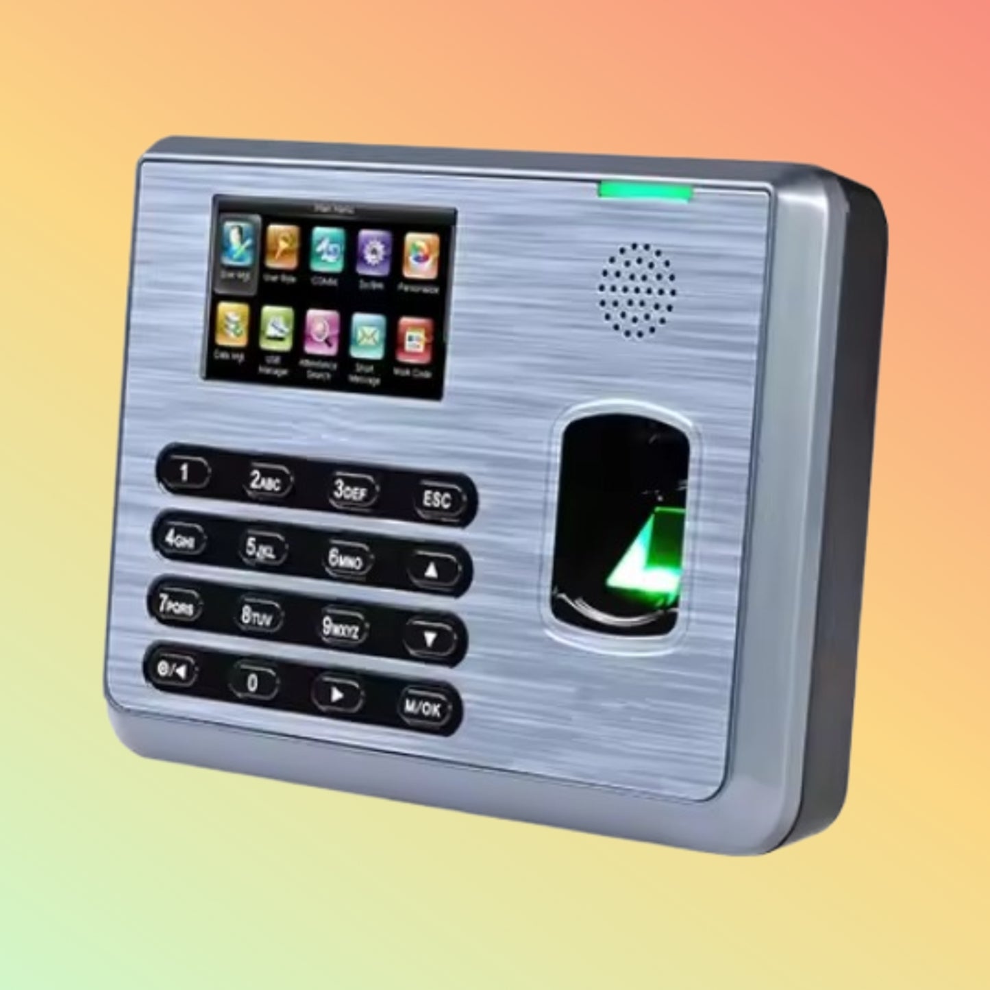 AUTO TECO UA400 installed in an office environment, demonstrating its seamless integration with attendance management systems.