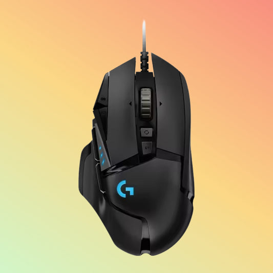 Logitech G502 Hero side view showing programmable buttons