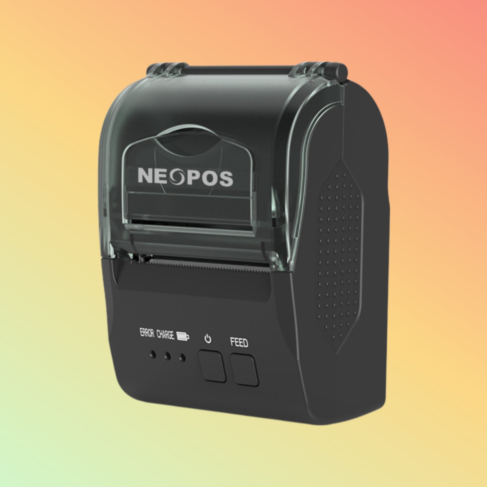 NEOPOS NP-R5810 with accessories, including USB cable and thermal roll paper.